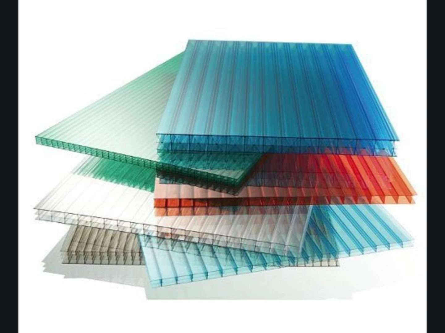 6mm multiwall polycarbonate roofing sheet showing hollow channel structure